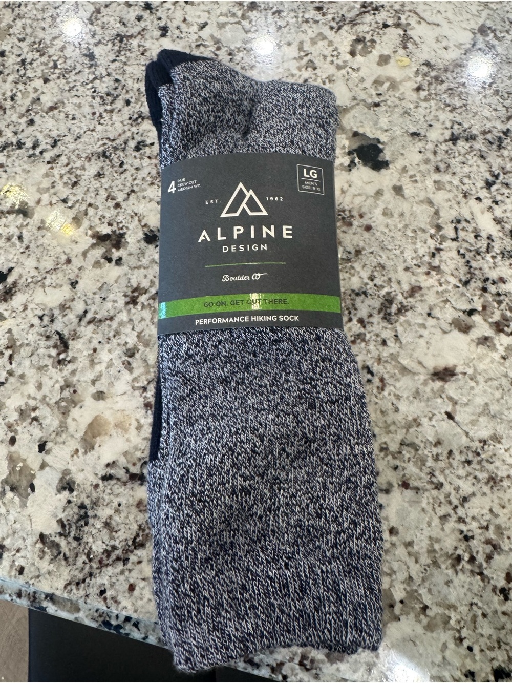 NWT Alpine Design Men's Performance Hiking Socks - four pack
